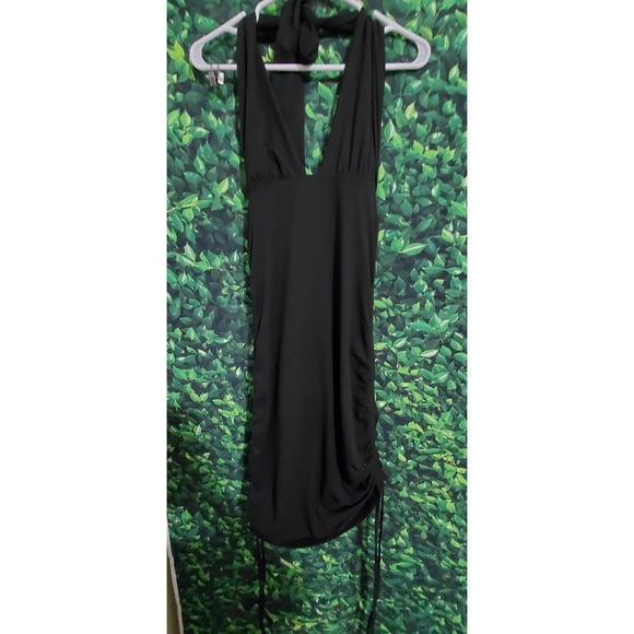 Black Backless Ruched Dress - M - Picture 1 of 5